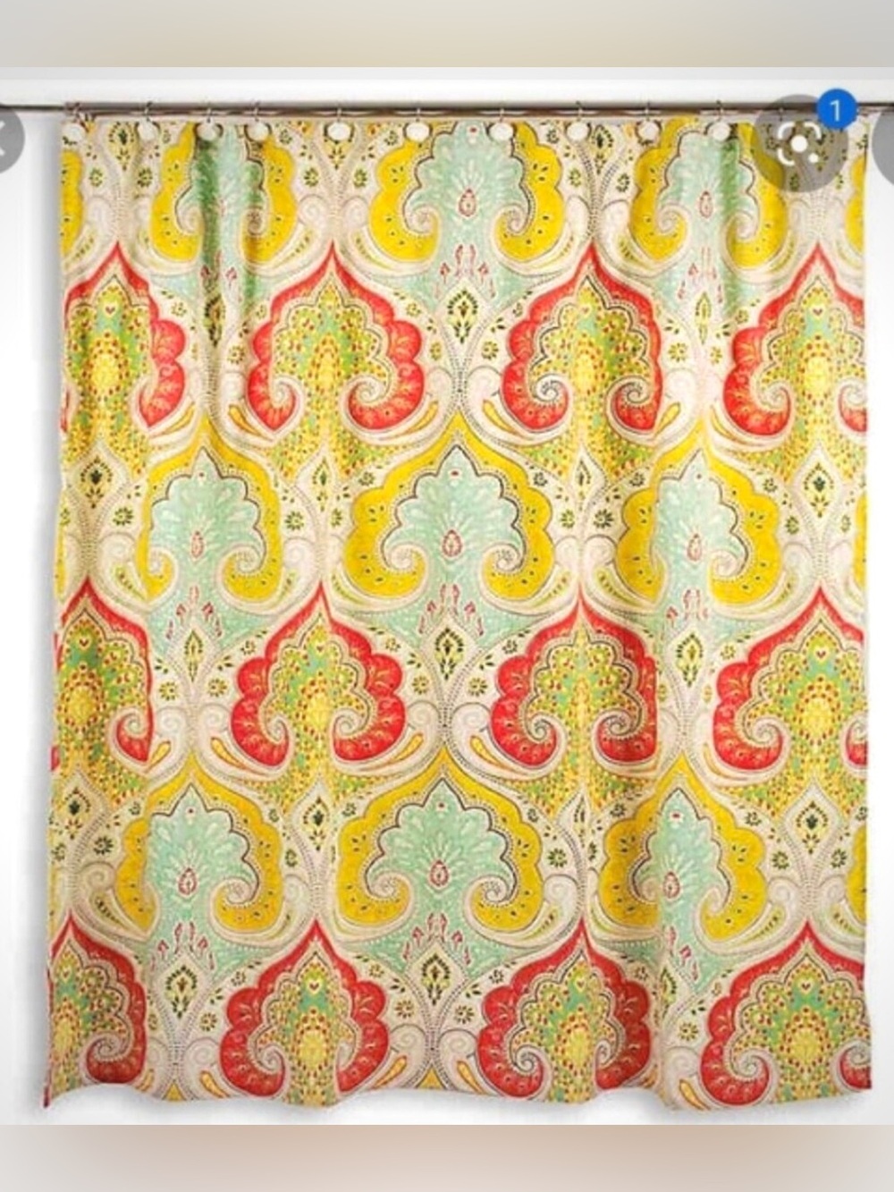 Echo Design Jaipur Cotton Paisley Shower Curtain 72x72 NIP